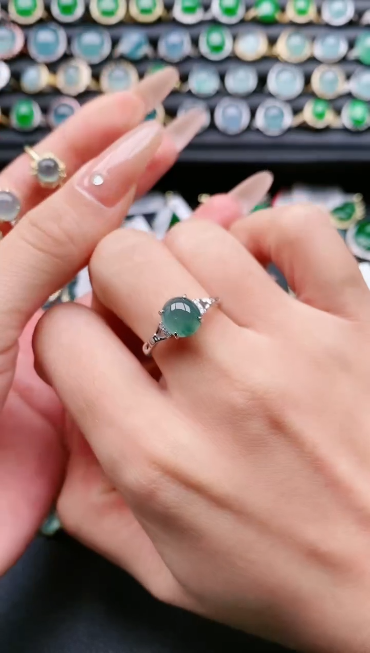 【闪购商品】翡翠戒指银S925镶嵌111111111