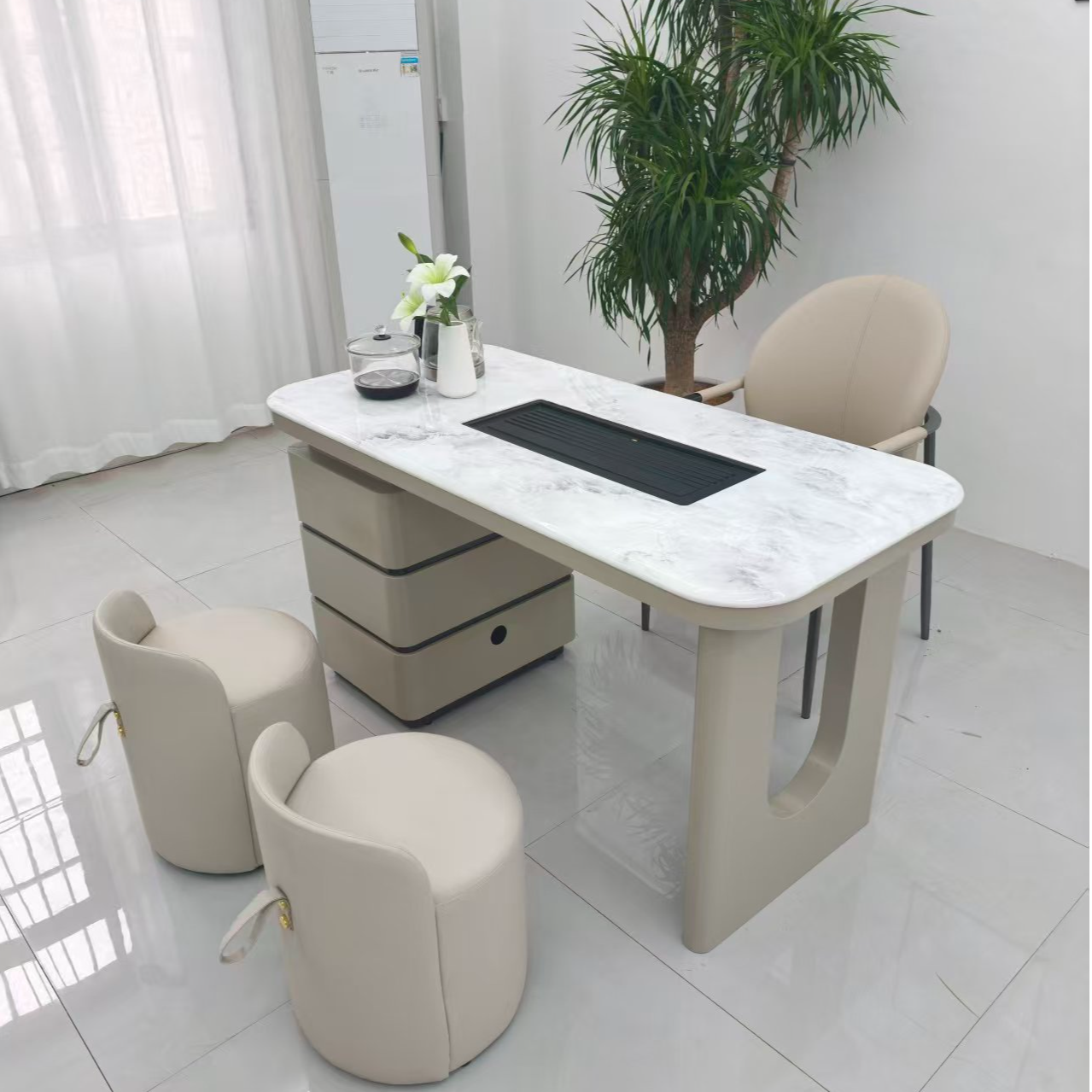 超晶石茶桌轻奢阳台小茶台现代泡茶桌办公室喝茶桌家用客厅茶几