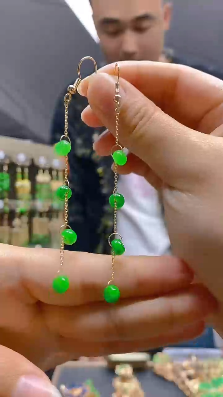 【闪购商品】翡翠耳饰合金0102翡翠耳钩
