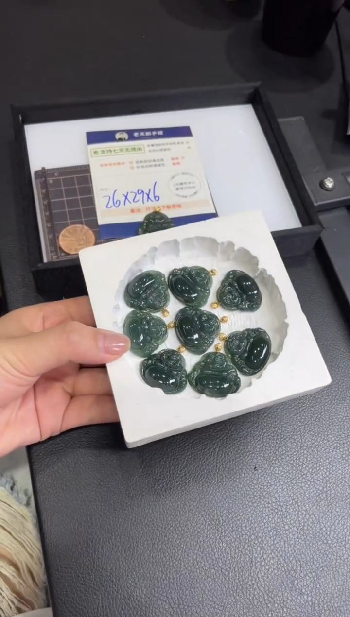 【闪购商品】翡翠挂件18K金镶嵌佛公FL08配绳/多样性发其一CP