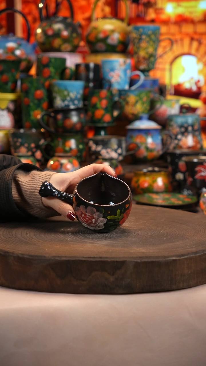 油画  釉下彩   杯子 