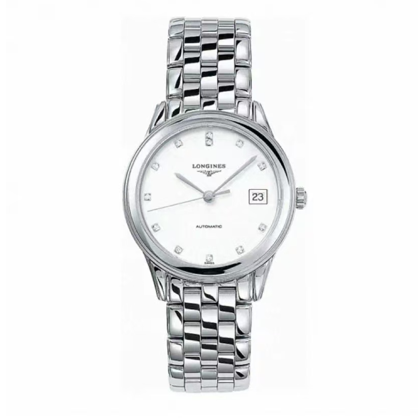 99新 Longines/浪琴 白盘军旗钻刻774全套 自动机械 35.6毫米