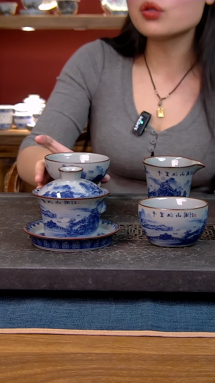 简装家用款4件套 老陶泥开片纹陶瓷茶具