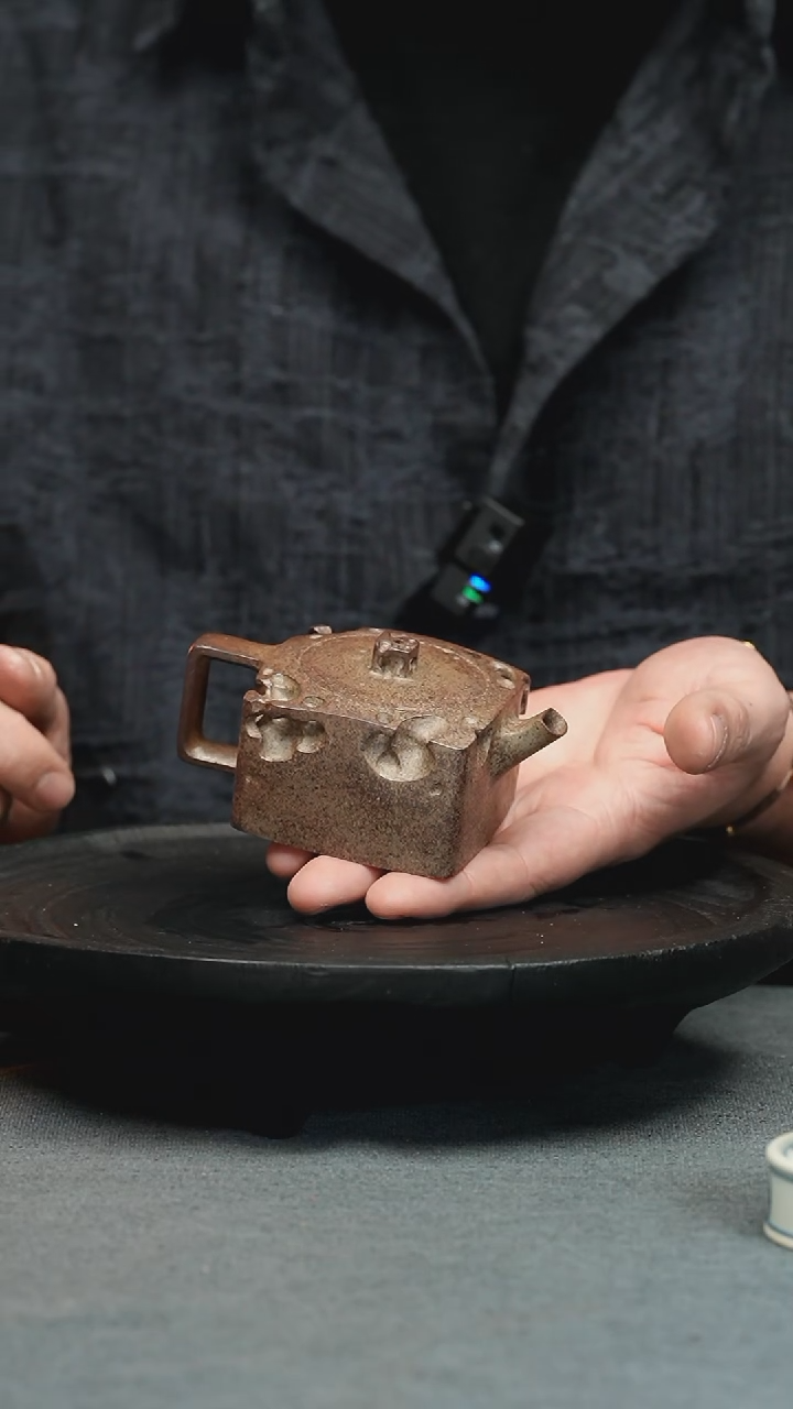 【闪购商品】紫砂茶壶一方凝时-柴烧