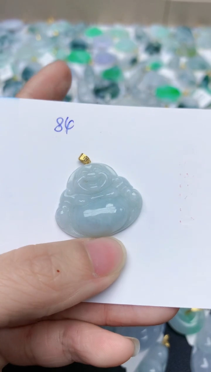 【闪购商品】翡翠颈饰18K金镶嵌天然翡翠A货    84