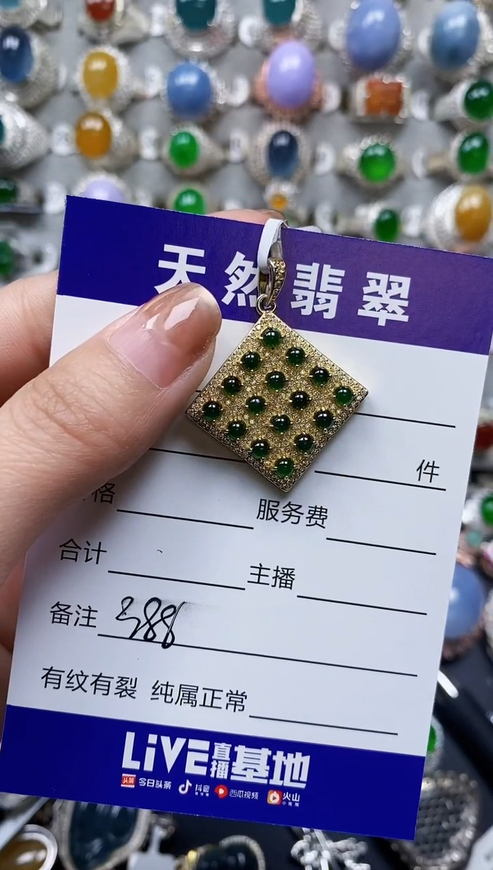 【闪购商品】翡翠颈饰银S925镶嵌0388