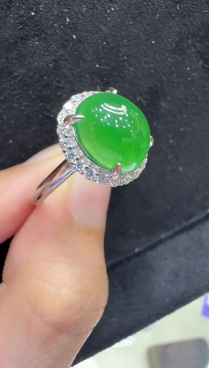 银S925镶嵌戒指翡翠多样性团购发一件