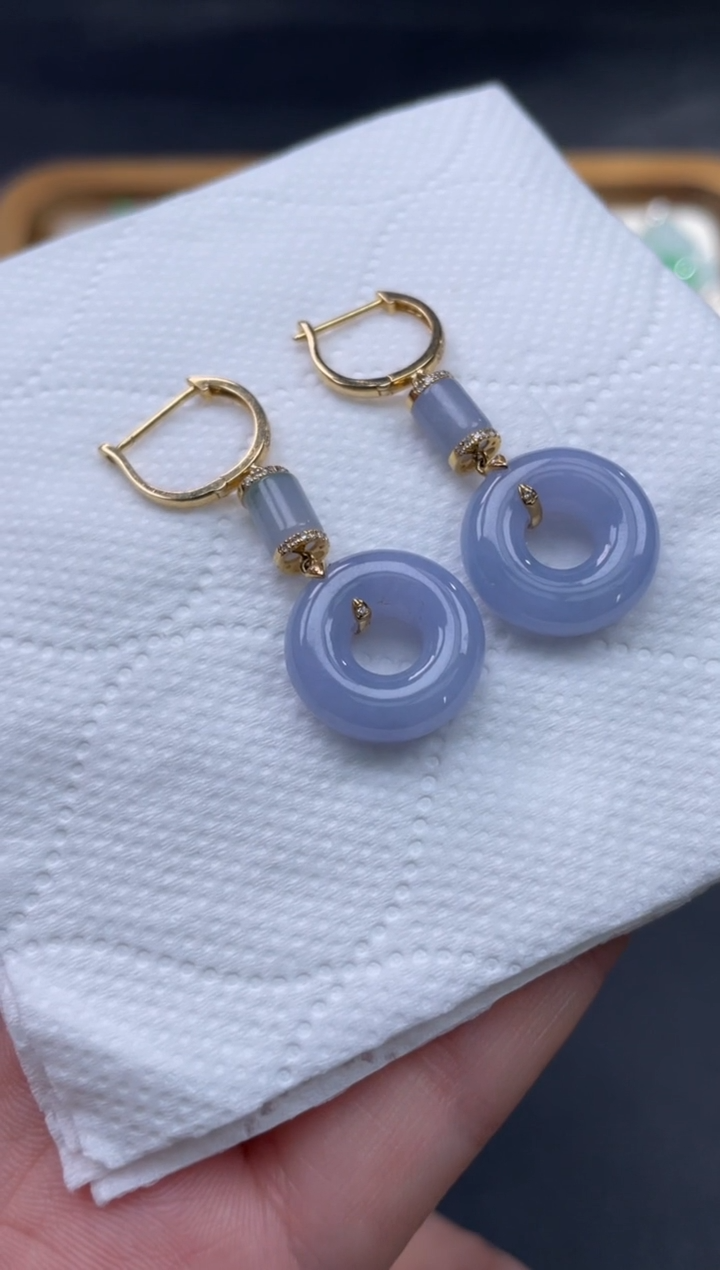 【闪购商品】翡翠耳饰18K金镶嵌20.........