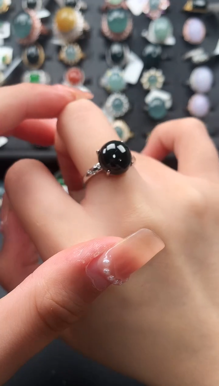 【闪购商品】翡翠戒指银S925镶嵌52141