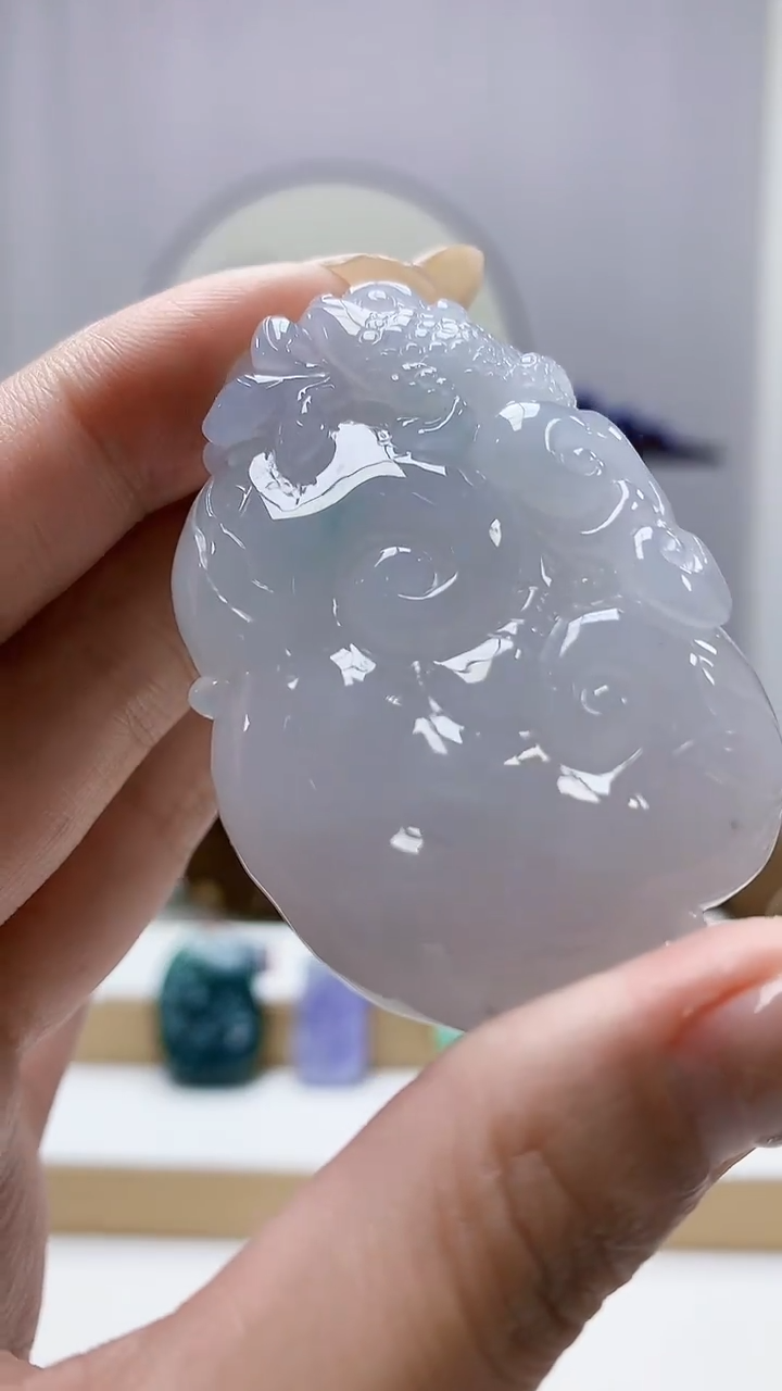 未镶嵌定制翡翠4852MM-毛货挂件79