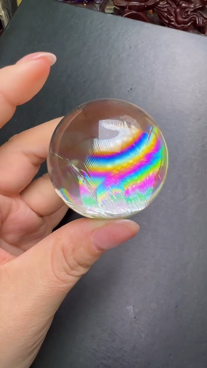 【闪购商品】水晶摆件未镶嵌蓝针彩虹球49m+ M38303