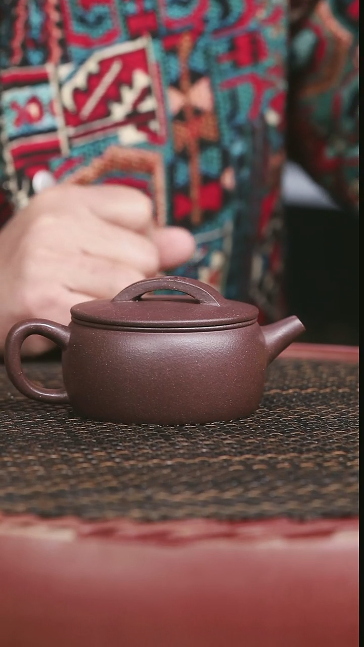 茶壶紫砂高砂老紫泥汉瓦150CC
