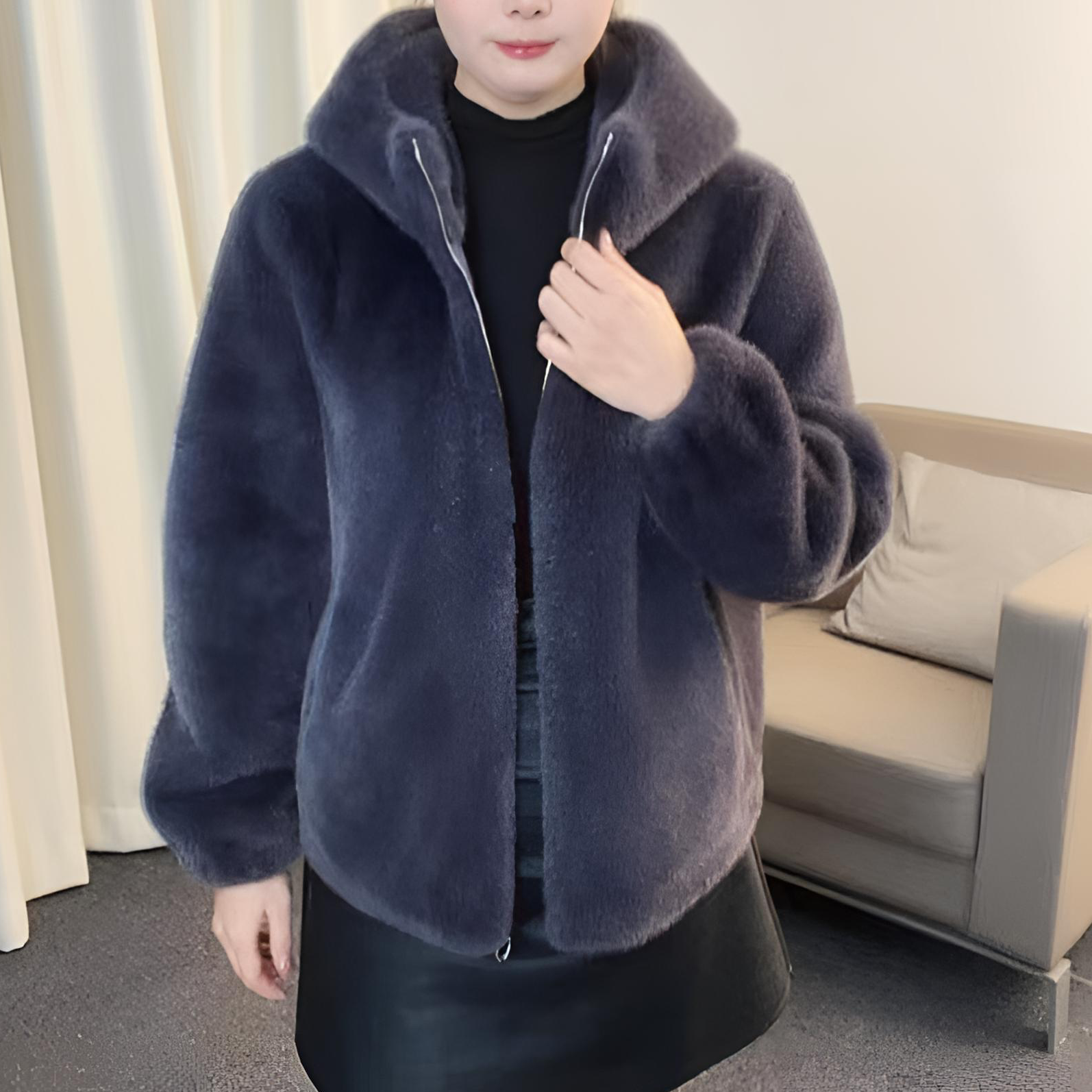 【连帽款】北极貂冬季外套装冬季保暖宽秋时尚休闲女士气质