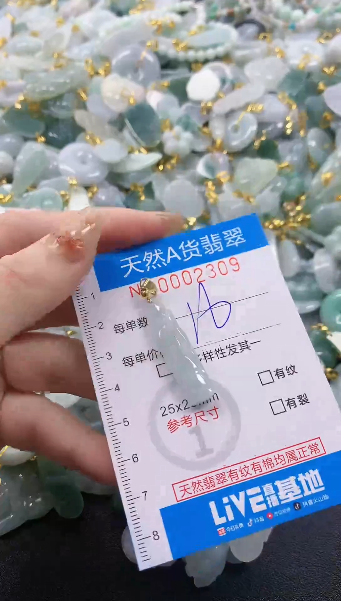 颈饰未镶嵌翡翠净货挂件-2309