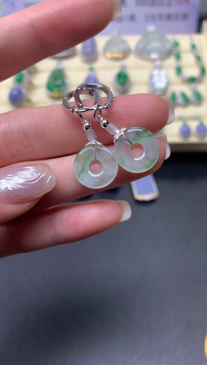 【闪购商品】翡翠耳饰银S925镶嵌耳饰|400+40