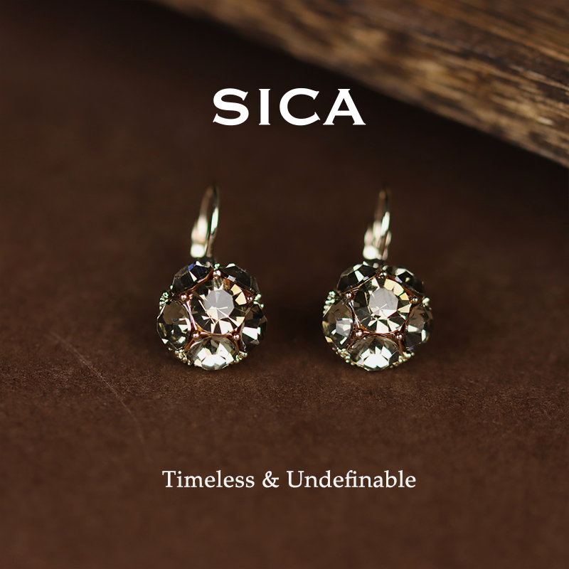 纯铜锆石耳饰 耳扣2025新款爆款饰品礼物EH424【暮色垂帘】