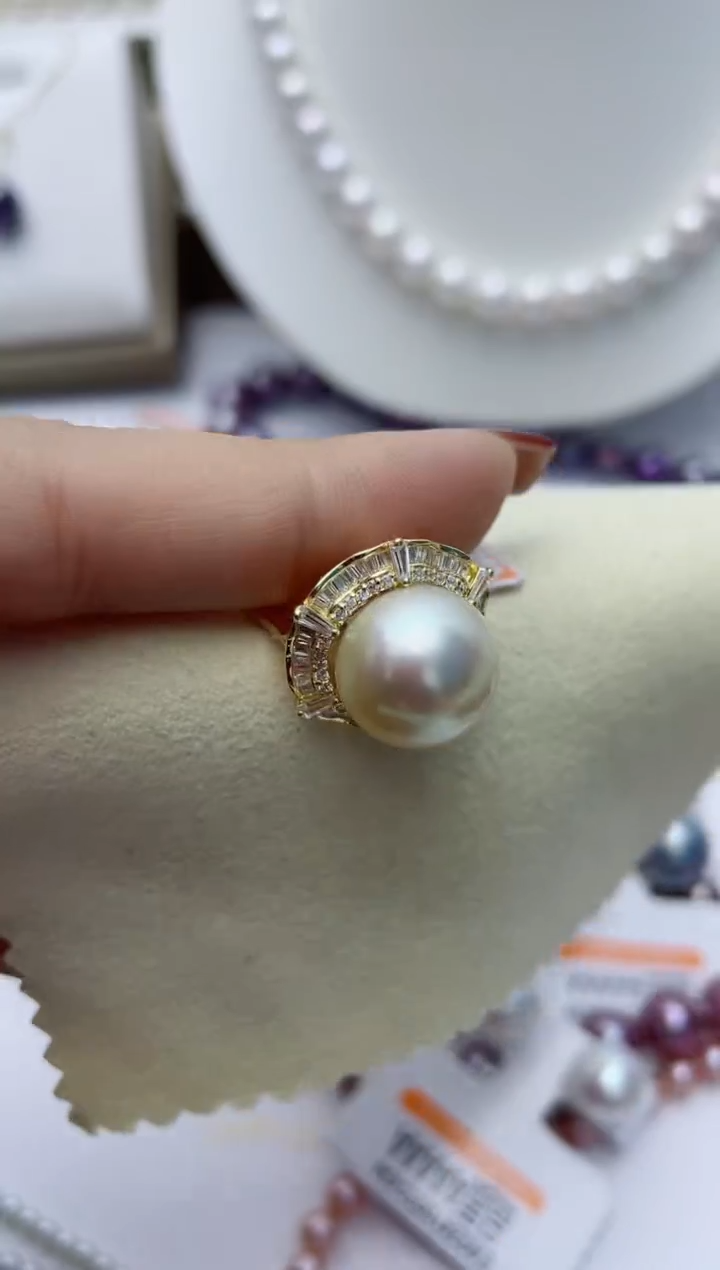 【闪购商品】海水珍珠戒指银S925镶嵌W138