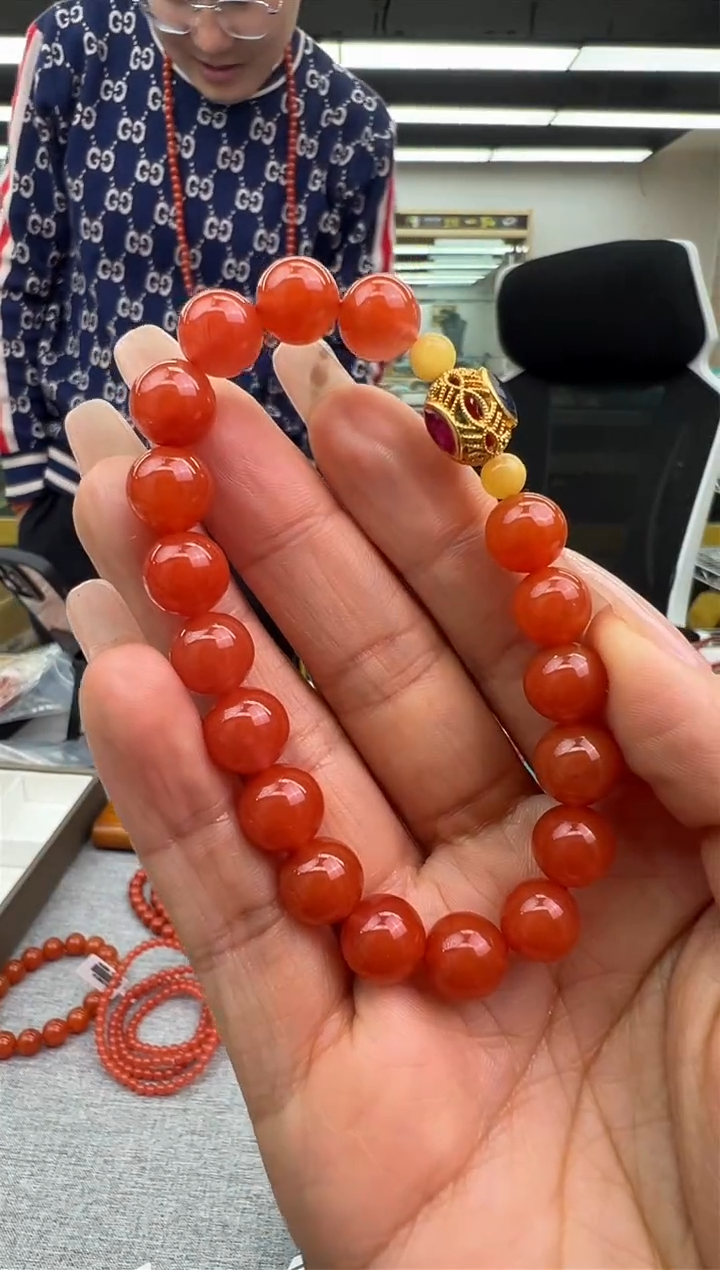 【闪购商品】南红玛瑙手链未镶嵌75秒拍号