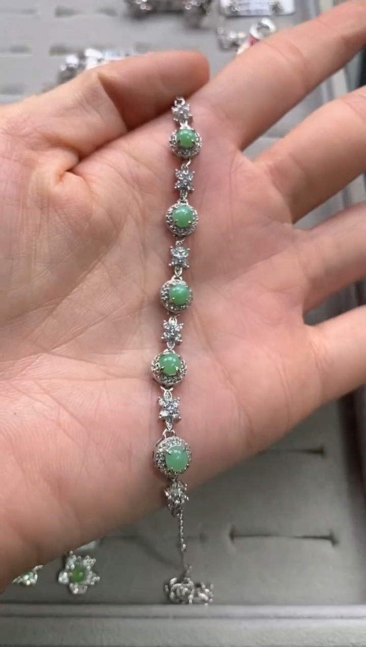 【闪购商品】翡翠戒指银S925镶嵌33333333   1