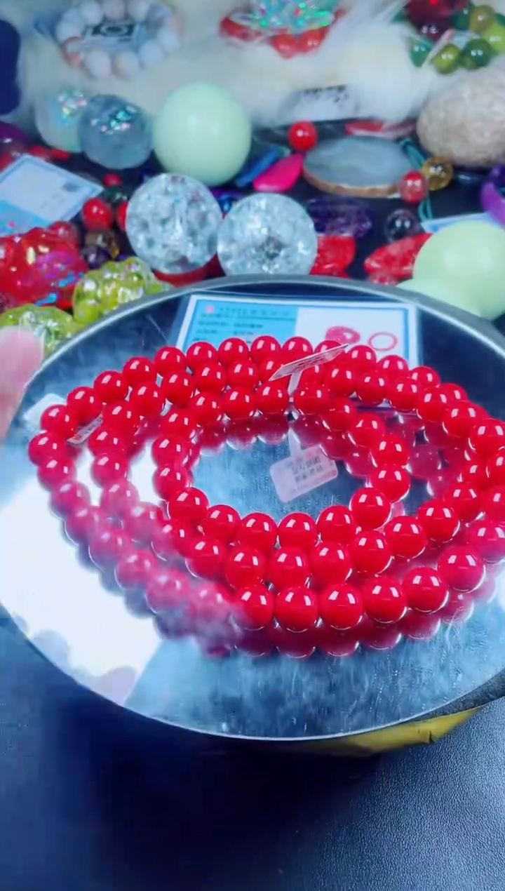 硅化珊瑚未镶嵌吊坠(赠链)红珊瑚手串项链（一套）