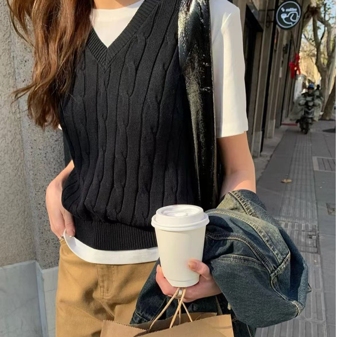 【八色V领马甲】2025新款马甲百搭减龄绞花V领坎肩针织衫叠穿无袖女