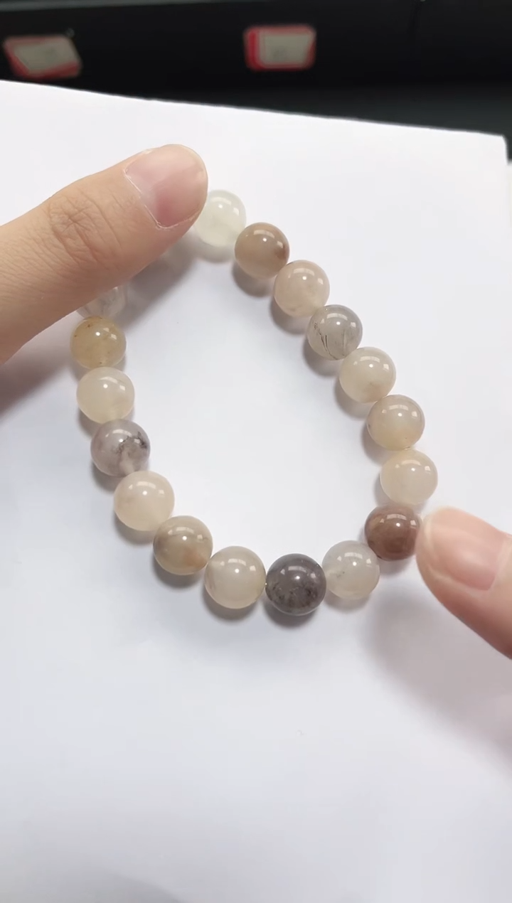 未镶嵌手链石英质玉（金丝玉）555岚钻微色差T