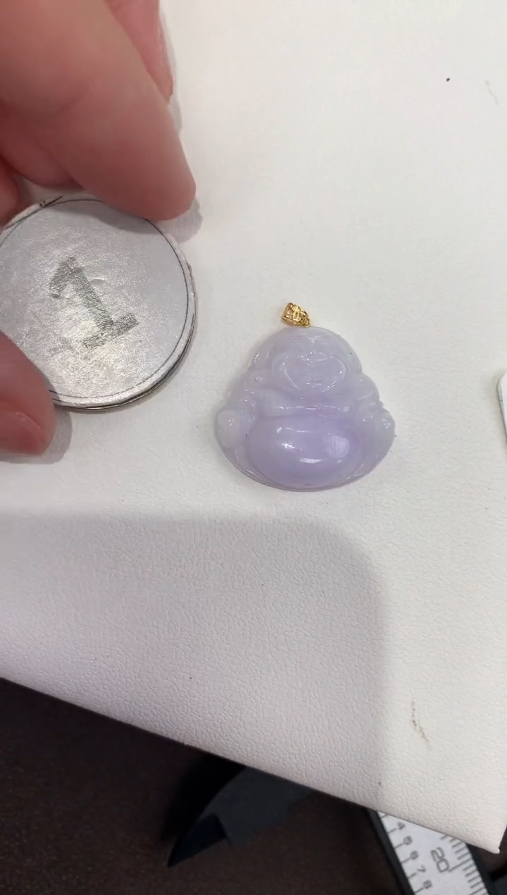 颈饰18K金镶嵌翡翠天然缅甸a货翡翠