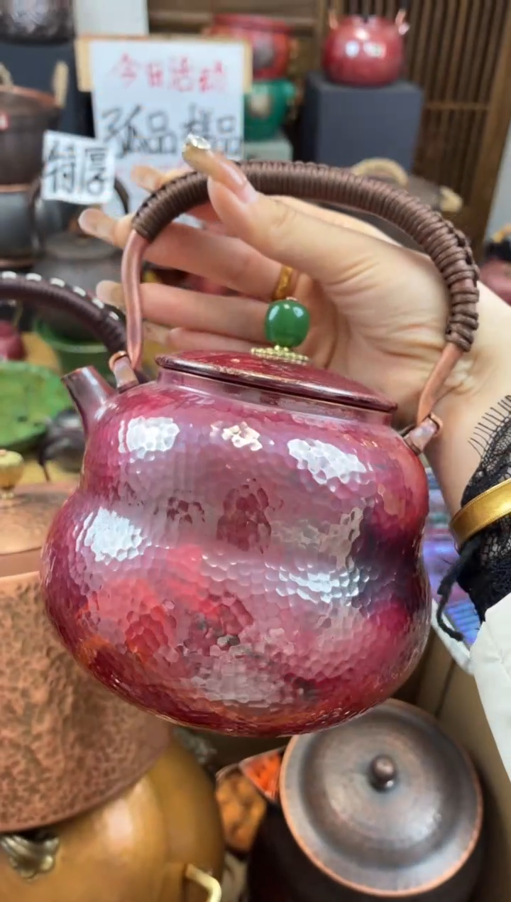 我****雄900ml提梁火烧红葫芦壶  