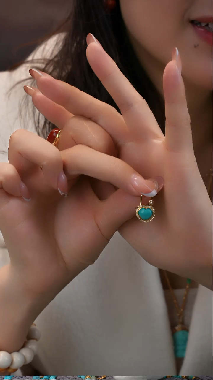 18K金镶嵌绿松石吊坠(不含链)11111