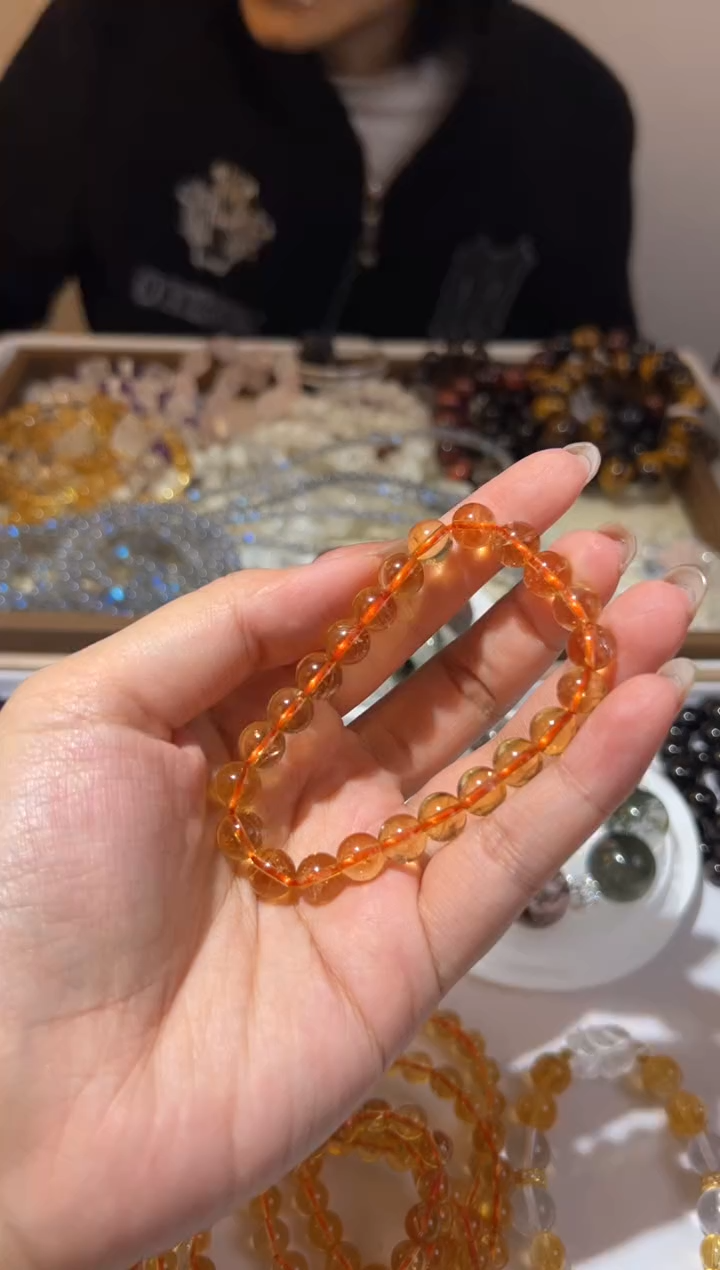 【闪购商品】水晶手链未镶嵌8mm黄水晶