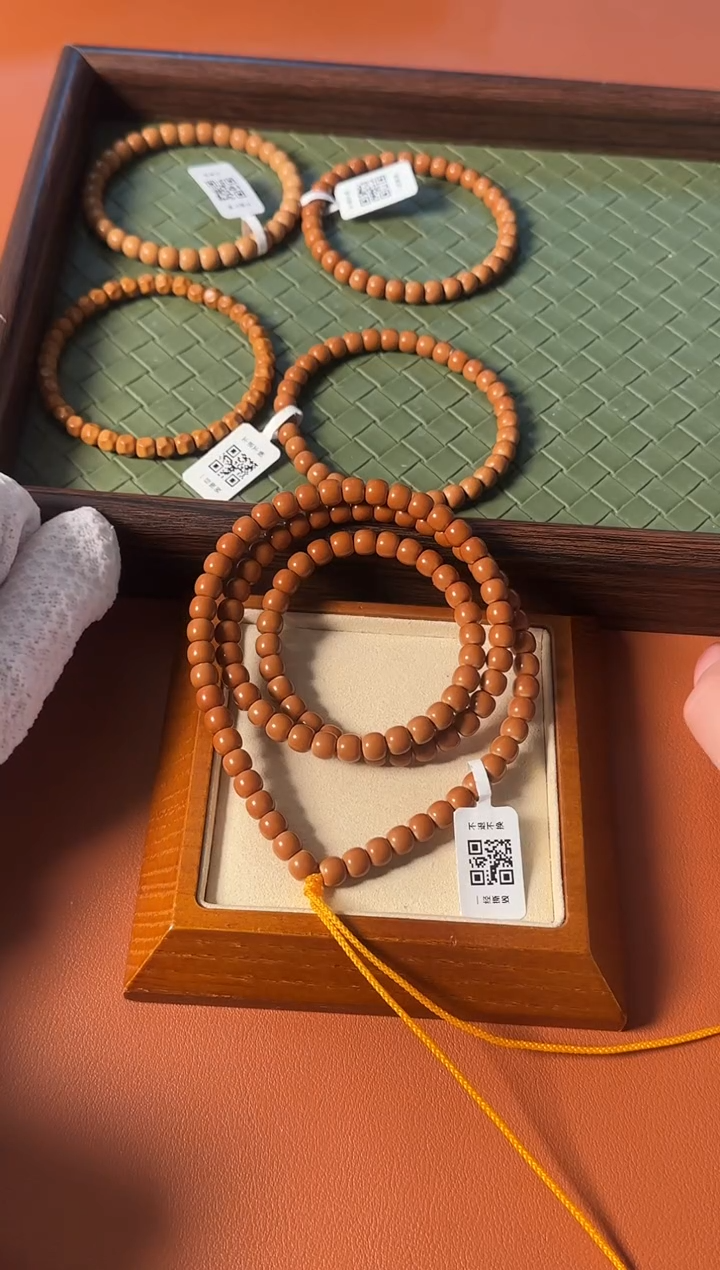 手串橄榄核【168】6.7mm老挝核尖老型108、正三花一条毕业