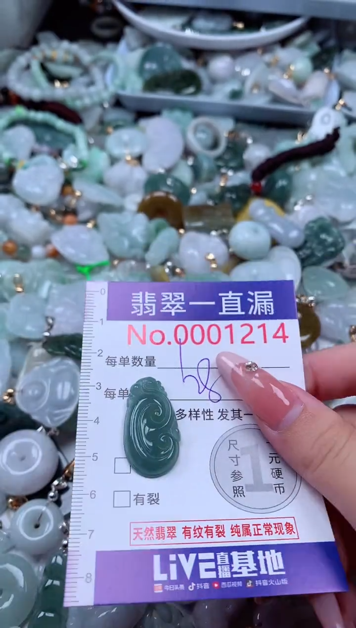 翡翠未镶嵌吊坠(不含链)1214