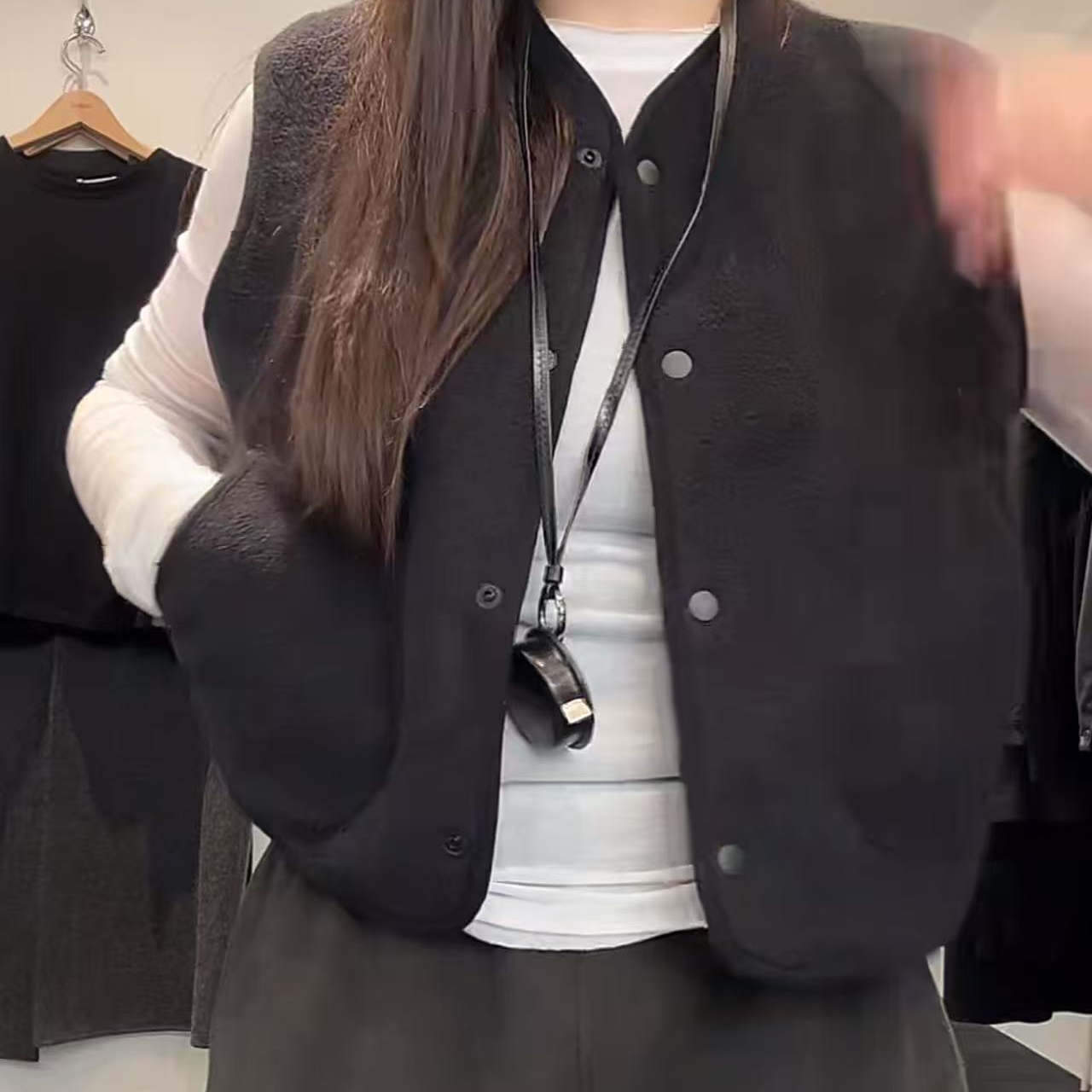 喜喜家韩国东大门档口正品self摇粒绒马甲