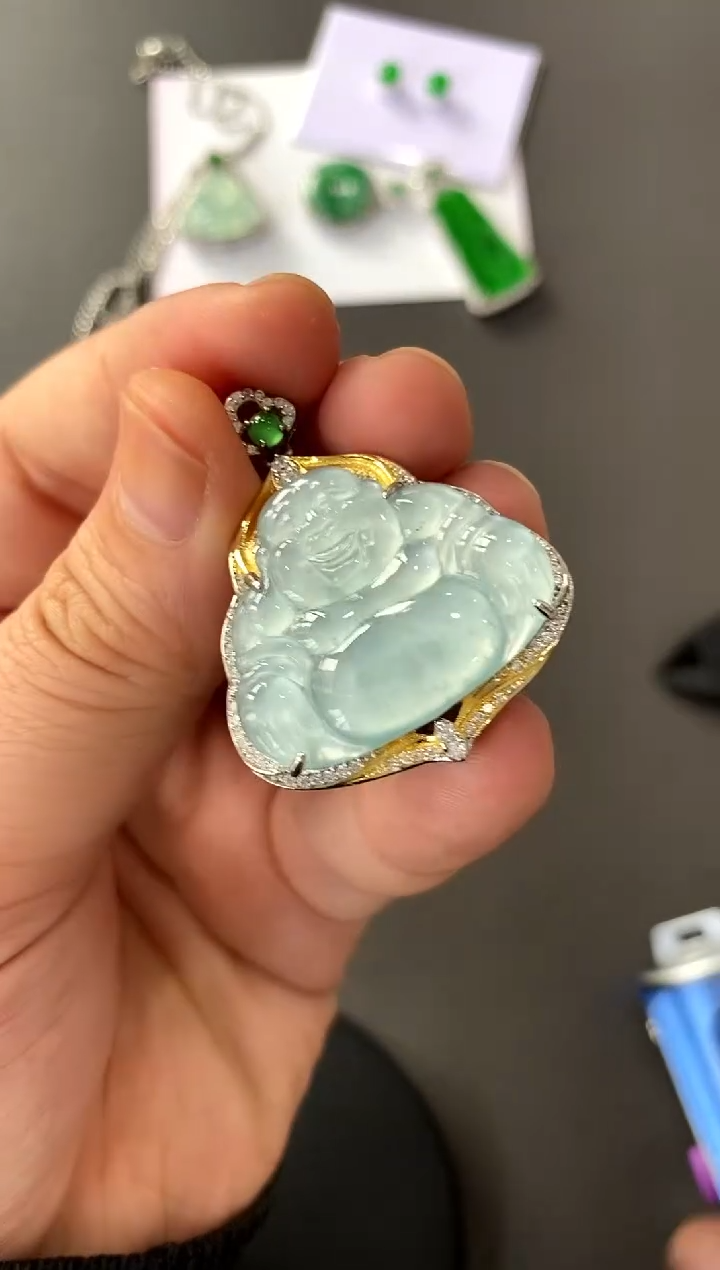 【闪购商品】翡翠颈饰银S925镀金镶嵌买断价