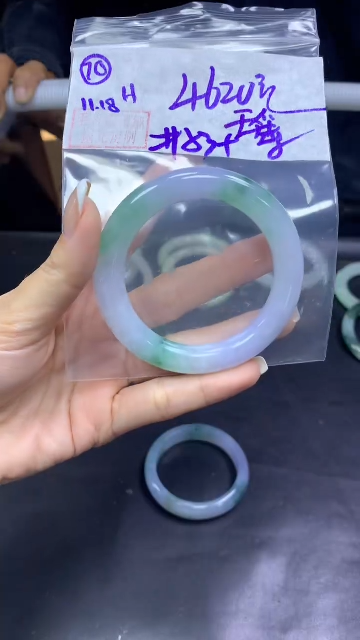 未镶嵌定制翡翠瑶70手镯53+4620元+拍一发一