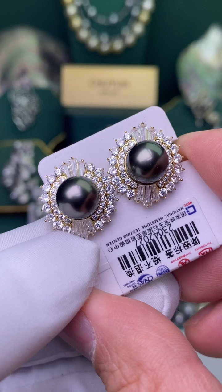 【闪购商品】海水珍珠耳饰银S925镶嵌9-10