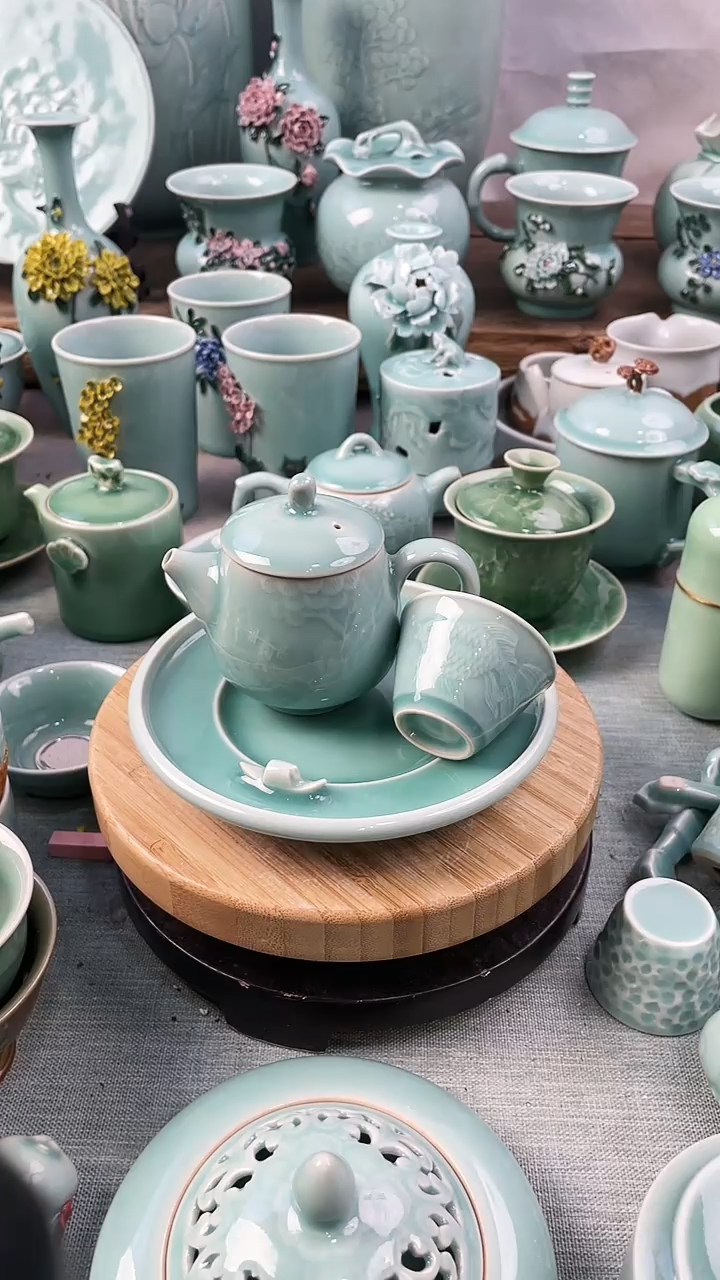 【闪购商品】1壶1壶承1杯 特价 微瑕 慧仙青瓷