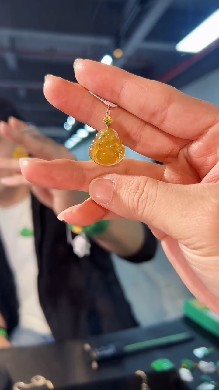 【闪购商品】翡翠颈饰18K金镶嵌缅料A货/支持复检/一件
