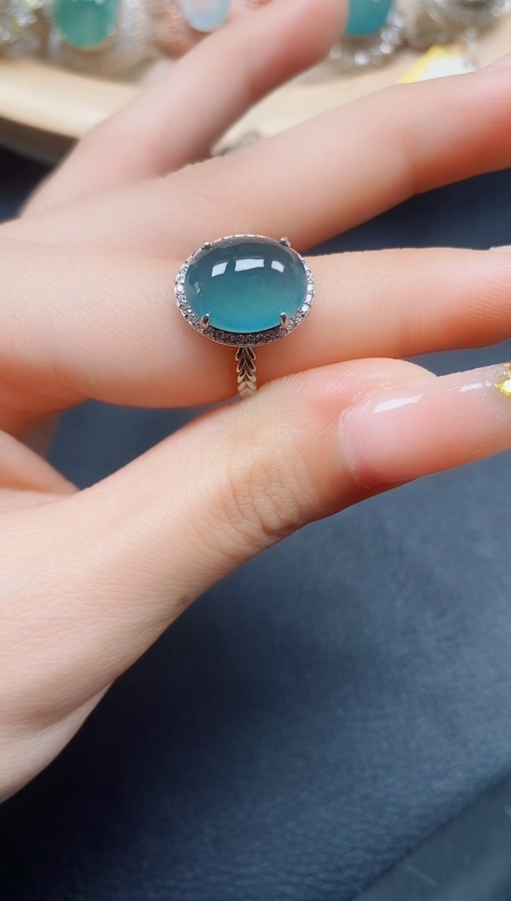 【闪购商品】翡翠戒指银S925镶嵌翡翠