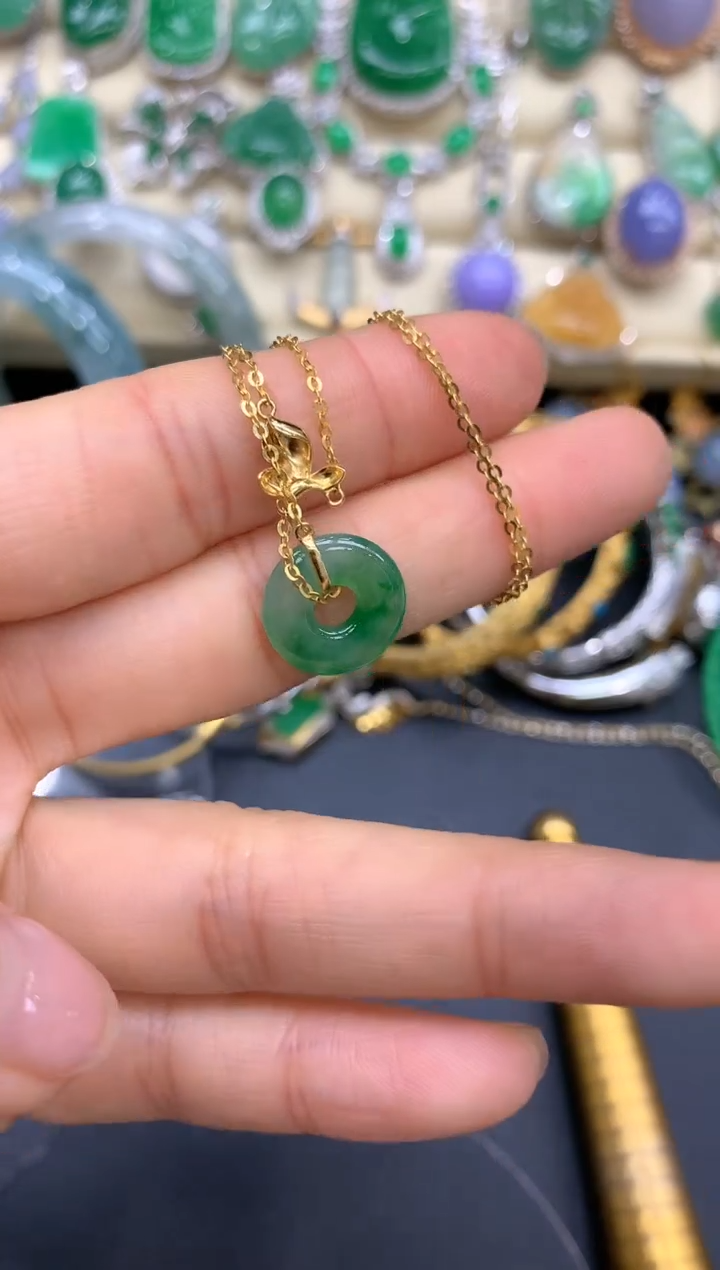 【闪购商品】翡翠颈饰18K金镶嵌393-中国好珍宝