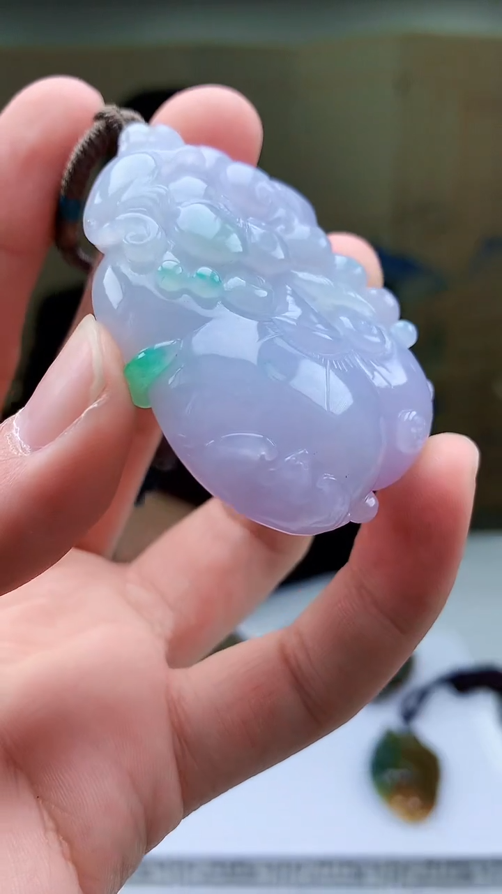 【闪购商品】定制翡翠未镶嵌4969bb-毛货挂件163