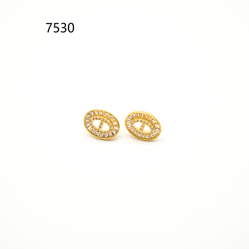 钛钢锆石耳饰 7530-高版精选设计感精致原版饰品
