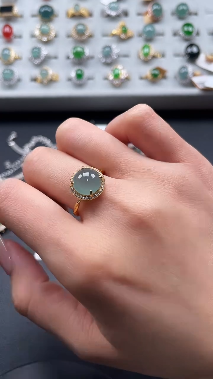 【闪购商品】翡翠戒指银S925镶嵌43534453