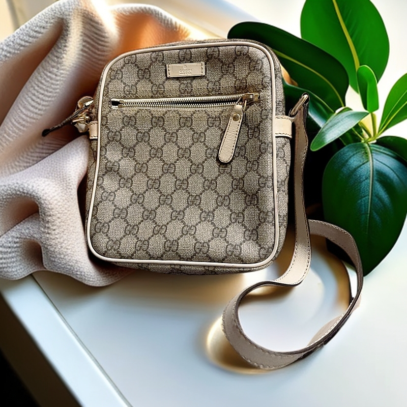 95新 GUCCI/古驰 老花斜挎包 1231 7894