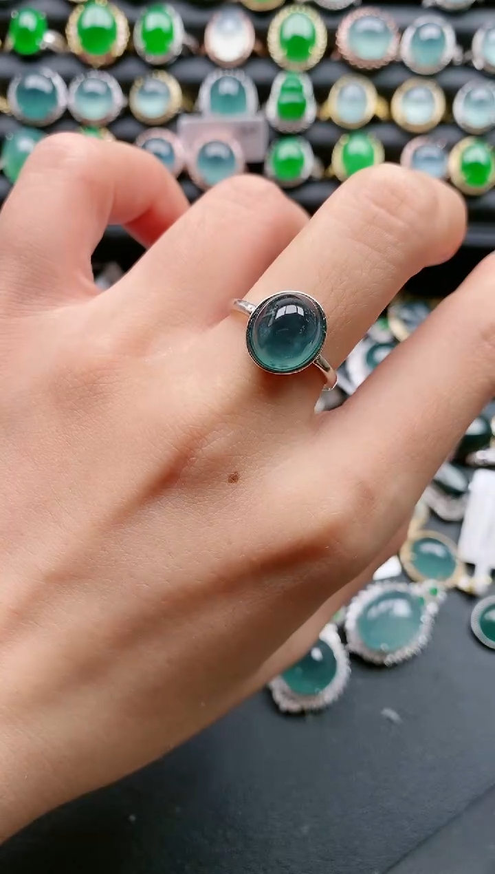 【闪购商品】翡翠戒指银S925镶嵌11111
