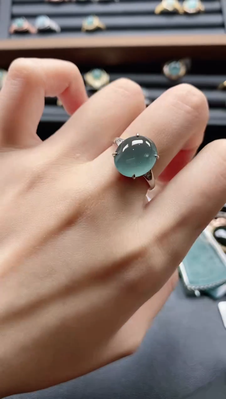 【闪购商品】翡翠戒指银S925镶嵌51151