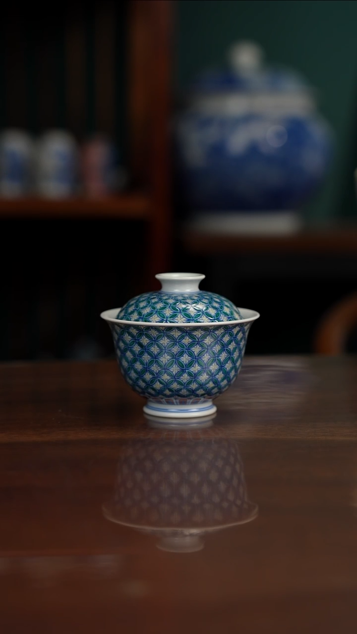 空山明月 新斗彩 铜钱纹
