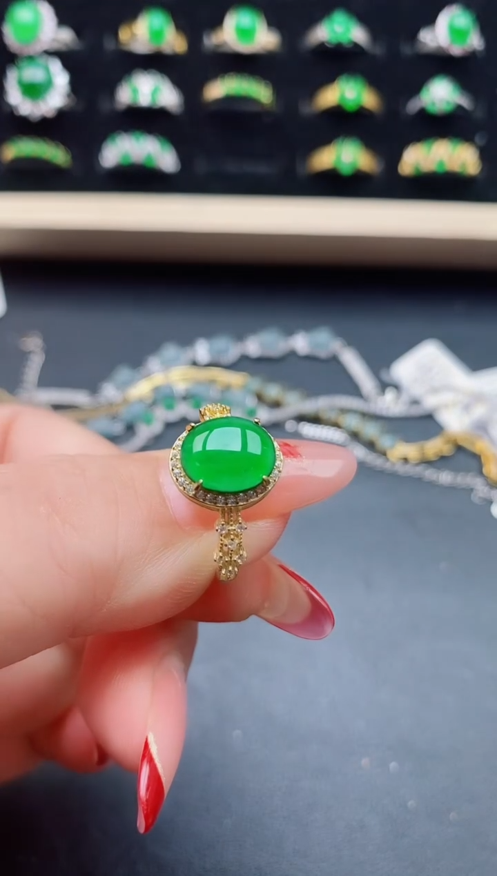 【闪购商品】翡翠戒指银S925镶嵌321321