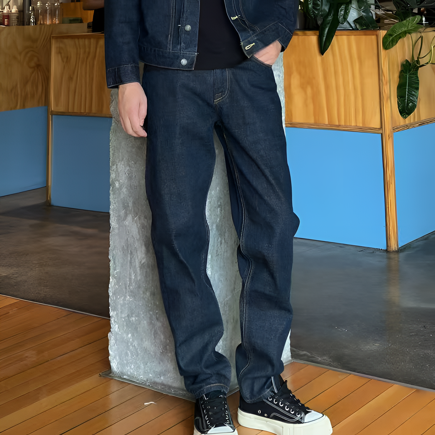 重磅14OZ超硬挺赤耳原牛牛仔裤脱浆款男款裤子