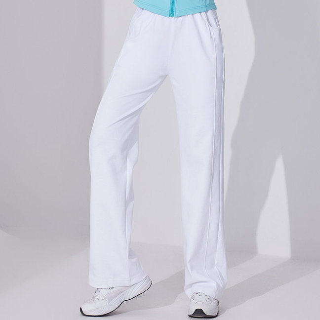 广场舞健身操跳舞裤子休闲直筒纯色显瘦运动裤高弹透气跑步舞蹈裤